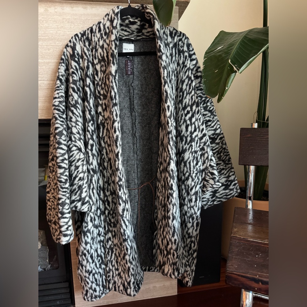 Sou Sou Oversized Cardigan Jacket, Size Large